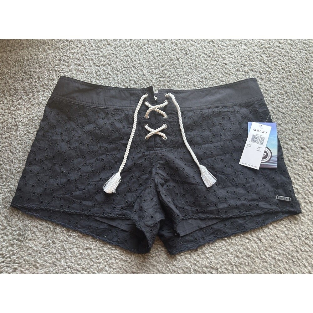 Roxy Oceanside SZ 11 Women’s Shorts Flax Linen Blend Beach Pockets Surf